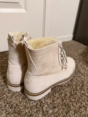 Beige lace up boots White Size 8.5 thumbnail 9