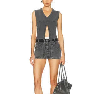 Alexander Wang V-Neck Tank Top in Faded Black Size XS thumbnail 8