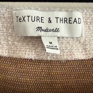 MADEWELL | Texture and Thread | Nubby Knit Striped Button down Boho Top | Medium thumbnail 2