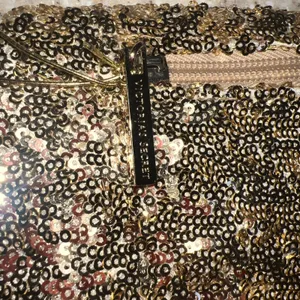 Victoria's Secret Angel Gold Sequin Foldover Clutch‎ Cosmetic Bag NWT Gold Glam thumbnail 4