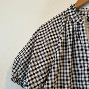 100% Cotton Gingham Dress Black thumbnail 3