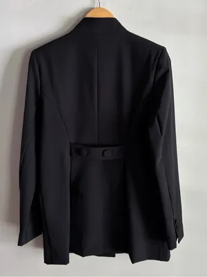 Cabi Black Longline Blazer Size 8 Tailored Tuxedo Jacket Career Minimalist thumbnail 5