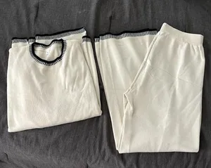 Cream and black sweater lounge set Tan thumbnail 2