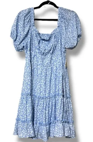 ALTAR’D STATE women’s XL cinched elastic bust tiered lined dress puff sleeves thumbnail 1