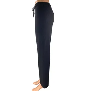 Legoe Heritage Womens Black Rib Knit Straight Leg High Waist Trousers Pants XS thumbnail 2