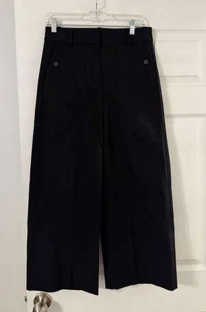 J. Crew Black High-Waist Wide Leg Pants size 4 inseam 25” brand new thumbnail 1