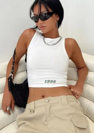 Princess Polly 1996 White Crop Tank NWOT thumbnail 1