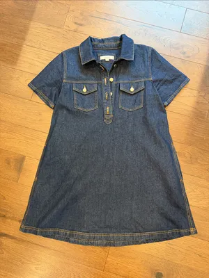 LOFT Mini Denim Pocket Dress Size Small - C1-303 thumbnail 1