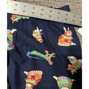 Old Navy "Dogs" SLEEP SHORTS Womens Medium NEW Xmas Holiday Navy Blue Flannel Cotton NEW thumbnail 5