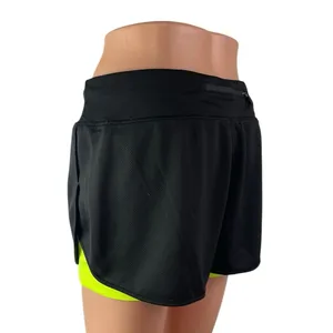Lauren Ralph Lauren Black Neon Mid Rise Elastic Waist Active Running Shorts Sz M thumbnail 3