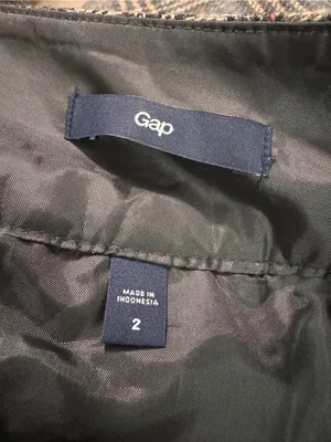 Gap Mini Skirt 2 Schoolgirl Fall Plaid Black Gray Tan Wool Clueless Y2K Buttons thumbnail 6