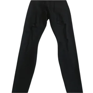 Alo Yoga Warrior High Rise Waist Edgy Goth Black Ripped Slashes Leggings S thumbnail 8