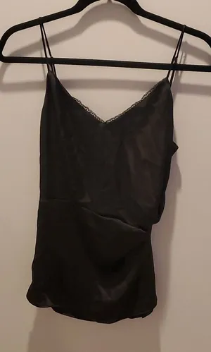 NWT Zara Black Silky Camisole Size Small thumbnail 1