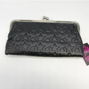 Y2K Torrid Kisslock Wallet Black Quilted Star Heart McBling Punk Mall Goth 2000s thumbnail 2