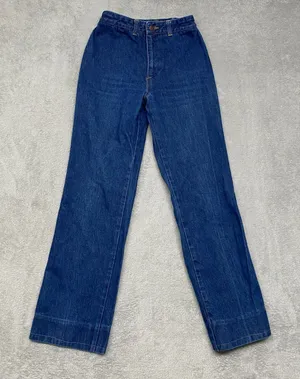 Chemin De Fer Jeans Womens 23 Blue Mid Rise Denim‎ Hippie 70s Vintage thumbnail 1