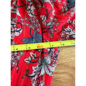 ba&sh Red Floral Lurex Midi Dress‎ V-Neck Front Slit Small thumbnail 6