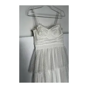 Lulus 2010s Ivory Swiss Dot Mesh Bustier Tiered Dress Medium thumbnail 9