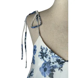 Lulus Pollen for You Maxi Dress Women Small Blue White Floral Chiffon Wedding thumbnail 5