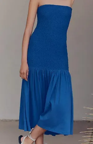 Anthropologie Celandine Strapless Popcorn Midi Dress (NEW Small) thumbnail 1