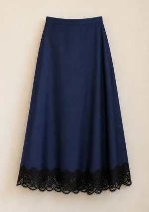 Brand New A New Day Navy Satin Lace Hem Slip Skirt Size Small thumbnail 1