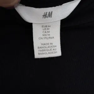 H&M Black Ribbed Long Sleeve Crewneck Top Modal Cotton Blend Size M thumbnail 3