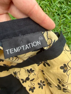 Vintage Temptation Floral Midi Skirt Black Pink Roses Sequin Detail Boho Small thumbnail 6