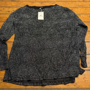 Black Rose Sparkle Mesh Long Sleeve Top Womens‎ Small thumbnail 1
