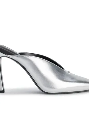 NEW $139 DKNY Cadena Mule 9 M, SILVER Slip on thumbnail 5