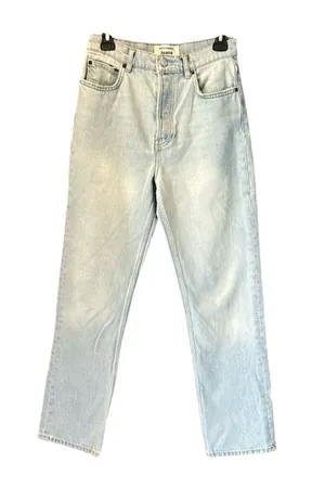 Reformation Jeans Cynthia High Rise Straight Jeans Button Fly Size 27 Light Wash thumbnail 1