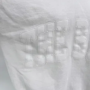 The Bar Varsity Sweatshirt White Monochrome Oversized Crewneck Pullover Size L thumbnail 3