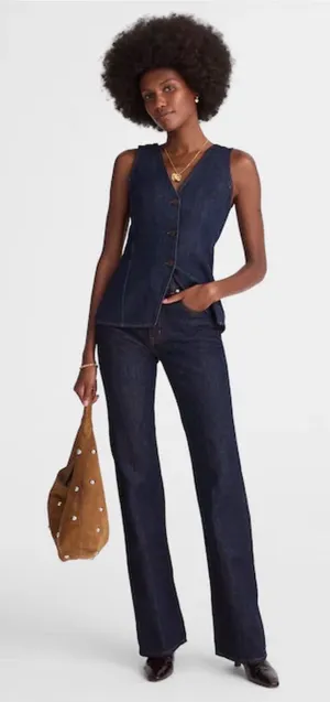 NWT Madewell The Vintage Flare Jean size 25 denim blue dark high rise thumbnail 1