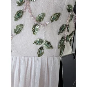 NWT Adrianna Papell Ivory Floral Beaded Sequin‎ Maxi Dress Size 6 Garden Party thumbnail 8