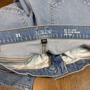 J.Crew 96 Slim Wide Leg Jeans Ankle Length Light Indigo Wash Size 31 thumbnail 6