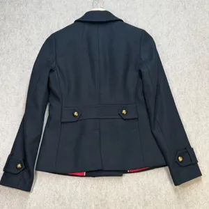 Banana Republic Womens‎ Black Double Breasted Peacoat Gold Buttons XS Preppy thumbnail 4