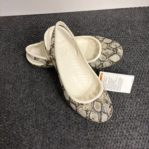 Crocs Malindi Printed Flat W Snakeskin Animal Print Slingback Shoes 205944-1DW 9 thumbnail 2