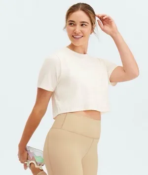 Fabletics Dry-Flex Cropped Short-Sleeve Tee thumbnail 1