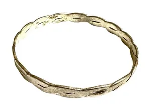 Silver tone braided bangle bracelet thumbnail 1