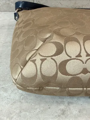 Coach Penelope Signature Sateen Convertible Hobo / Shoulder Bag Tan F19232 thumbnail 6