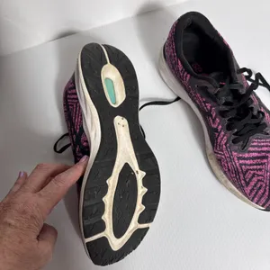 Oasics Sneakers Women's Size 9 1/2 Pink Black Lace Up Lightweight Preowned thumbnail 6
