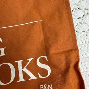 BARNES AND NOBLE Re-Wrap Collab Bag of Books Rust Brown Orange Tote Bag thumbnail 4