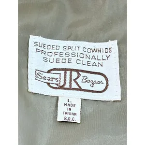 Vintage 70s Sears JR Bazaar Tan Suede‎ Leather Vest Women's L Western Boho thumbnail 3