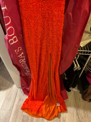 orange sequin prom dress jovani thumbnail 2