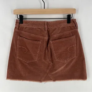 American Eagle Size 2 Stretch Corduroy Distressed Cutoff High Rise Mini Skirt‎ thumbnail 8