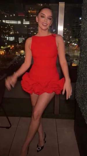 Zara bodysuit dress Red Ruffle skirt bodycon formal evening date coctail thumbnail 5