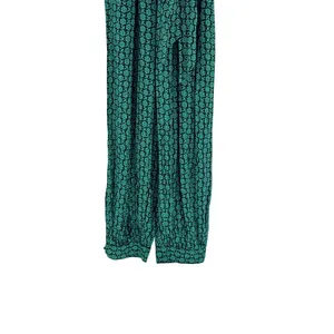 Maeve Anthropologie Jumpsuit Size XS Green Floral Geo‎ Belted Rayon Boho Cropped thumbnail 9