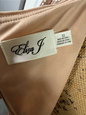 Eliza J Size 12 Rose Gold Sequin 3/4 Sleeve Cocktail Party Dress NWOT thumbnail 10