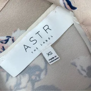 Astr the Label Floral Chiffon‎ Layered Split Black Crop Blouse Blush XS thumbnail 11