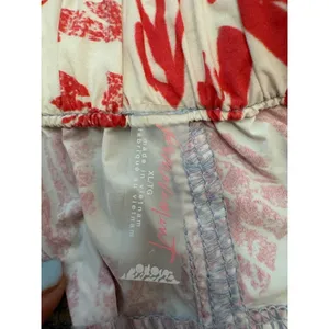 Free People FP Movement Floral Pants Womens XL Red Blue Wide Leg Cropped Boho thumbnail 5