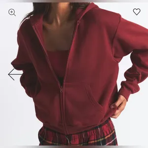 Skims NWT Cotton Fleece Classic Zip Up Hoodie Sweatshirt Merlot Size M thumbnail 2