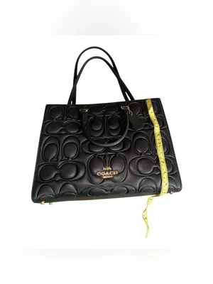 NWT Coach Maggie Large Tote Bag In Signature Leather Black 100% Authentic thumbnail 10